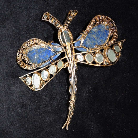 IRADJ MOINI Large Dragonfly Insect Bug Brooch Pin Vintage Designer Jewelry - Picture 5 of 6